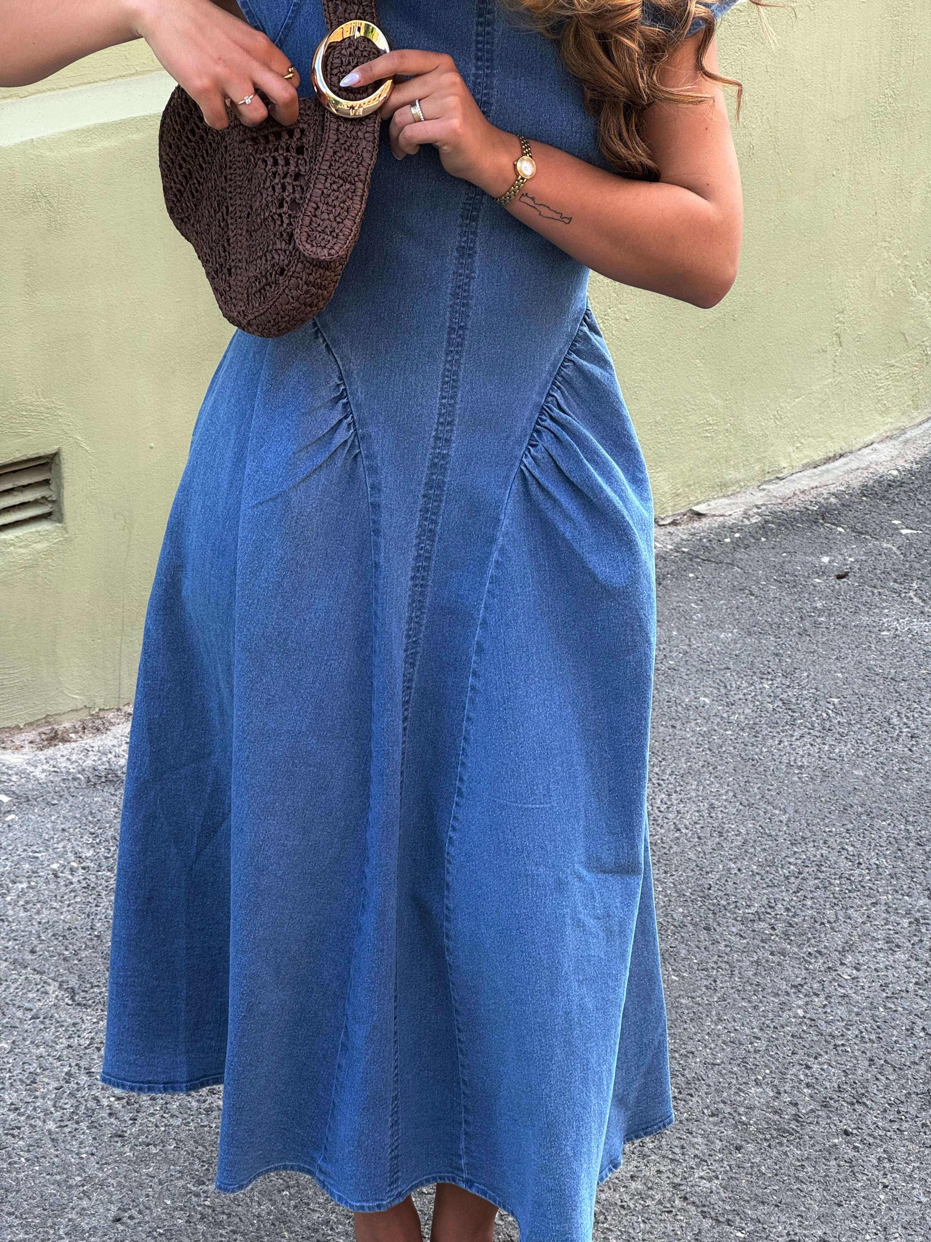 VMKIARA Long Dress - Medium Blue Denim